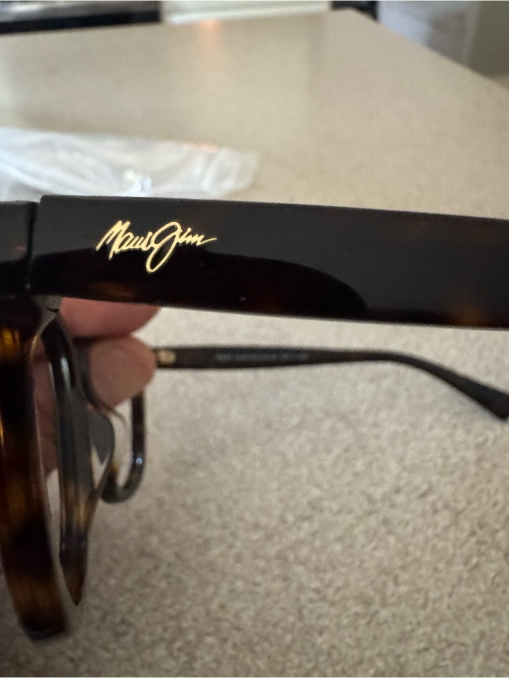 Maui Jim Tortoiseshell Brown Sunglasses with Gold Logo
